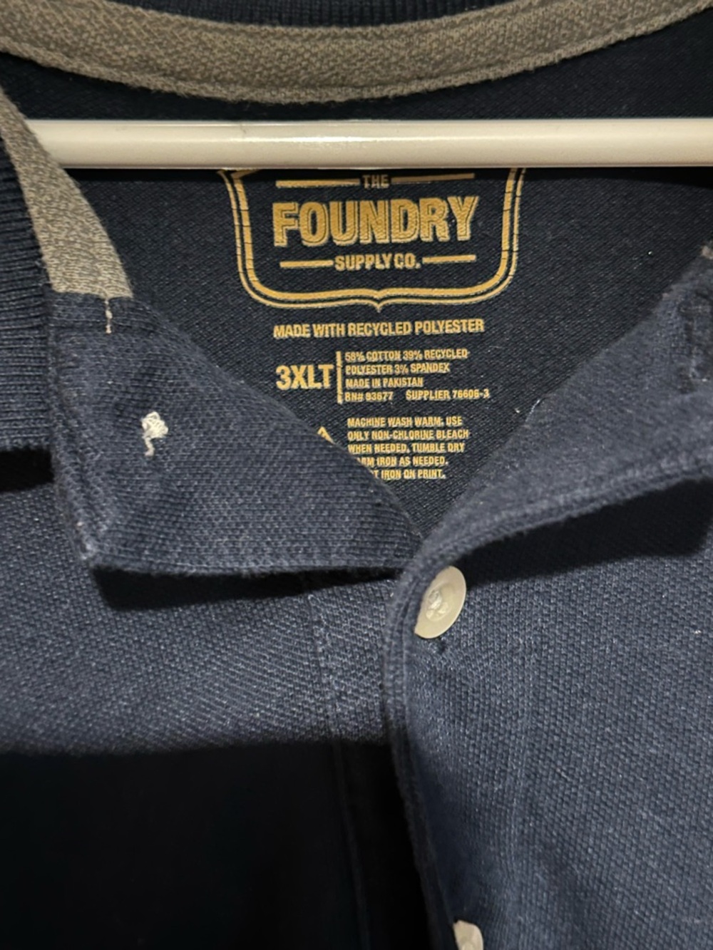Lot of 3 Foundry 3XLT Big & Tall Navy Blue Red Short Sleeve Polo Shirts - Picture 3 of 12